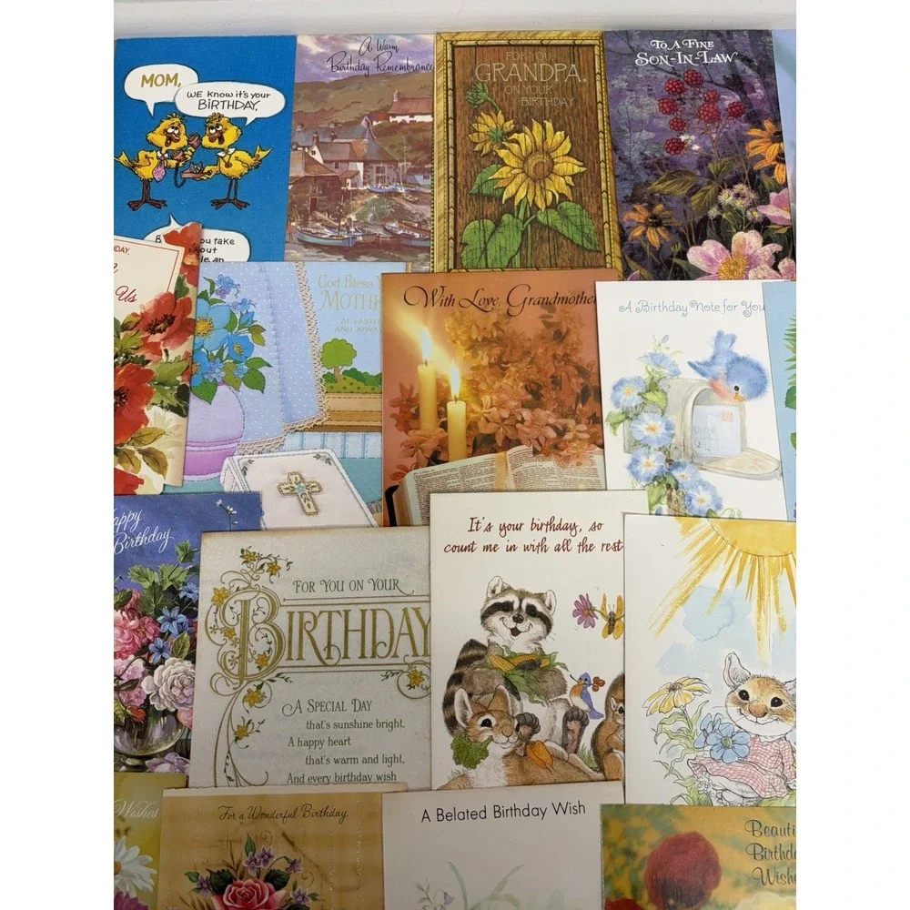 Vintage Birthday Cards Some Fronts ONLY Scrapbooking Crafts Decoupage Lot of 50+
